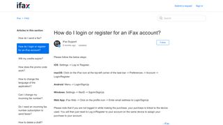 How do I login or register for an iFax account? – iFax