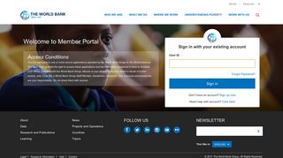 Sign in to World Bank Group Member Center