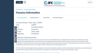 Vacancy Information - IFC