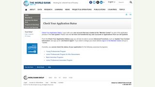 Check Application Status - World Bank Group