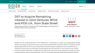 DST to Acquire Remaining Interest in Joint Ventures, BFDS and IFDS ...