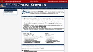 iFile Choose Form Entrance - interactive.marylandtaxes.com