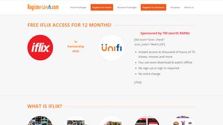 Free iflix For 1 Year - Unifi Online Registration for Whole Malaysia
