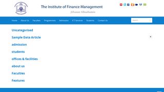 The Institute of Finance Management - IFM