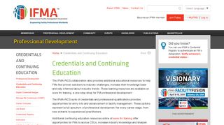 FM Credentials and Training - Earn CFM - FMP - SFP ... - IFMA