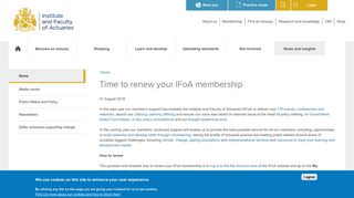 Time to renew your IFoA membership | Institute and Faculty of Actuaries