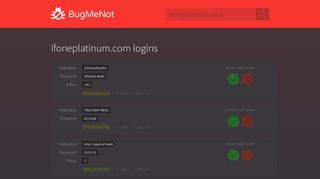 ifoneplatinum.com passwords - BugMeNot