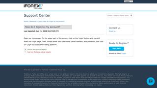 iFOREX | How do I login to my account?