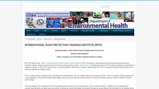 ccdeh - international food protection training institute (ifpti)