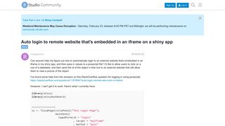 Auto login to remote website that's embedded in an iframe on a shiny ...