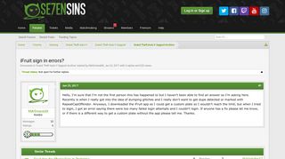 iFruit sign in errors? | Se7enSins Gaming Community