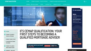 IFS CeMAP Qualification, Training and Info - January 2019