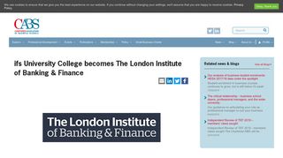 ifs University College becomes The London Institute of Banking ...