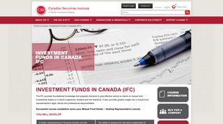 Investment Funds in Canada (IFC) - Canadian Securities Institute