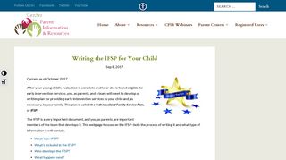 Writing the IFSP for Your Child | Center for Parent Information and ...