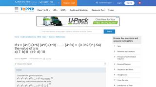 if x 4 3 4 6 4 6 4 9 4 3x 00625 54 the value of x is a 7 ... - TopperLearning