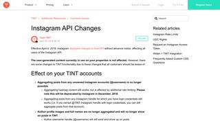 Instagram API Changes – TINT