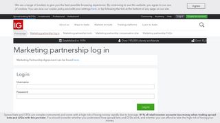 Marketing partnership log in | IG UK - IG.com