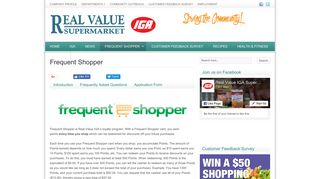 Real Value IGA Supermarket Frequent Shopper