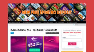 iGame Casino - New Free Spins No Deposit