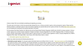 i-genius Privacy Policy and Cookies Policy