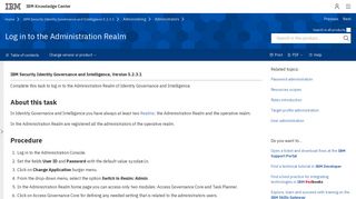 Log in to the Administration Realm - IBM