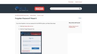 Forgotten Password? Reset it – IGL REFSS & EZIOPS Help Centre