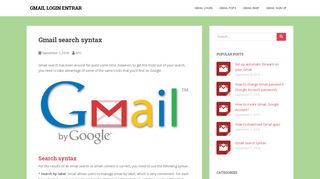 Gmail search syntax - GMAIL LOGIN ENTRAR