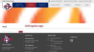 GCHS Ignitia Login - Griffin Christian Schools