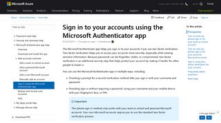 Sign in to your accounts using the Microsoft Authenticator app - Azure ...