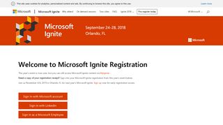 Microsoft Ignite - Login