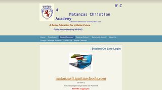 Matanzas Christian Academy - Student On Line Login