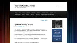 Ignition Marketing Review | Supreme Wealth Alliance