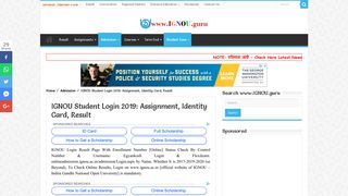 IGNOU Student Login 2019: Assignment, Identity Card, Result