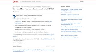 How to know my enrollment number in IGNOU - Quora