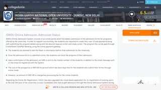 IGNOU Online Admission: Admission Status, Admit Card - Collegedunia