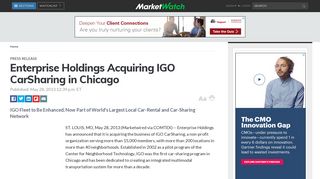 Enterprise Holdings Acquiring IGO CarSharing in Chicago ...
