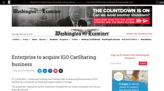 Enterprise to acquire IGO CarSharing business - Washington Examiner