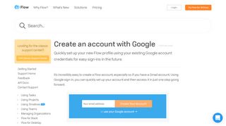 Create an account with Google - Flow