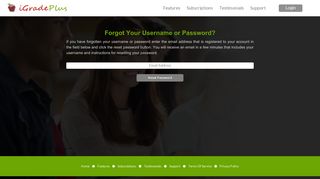 Request a password reset email - iGradePlus Online Gradebook and ...