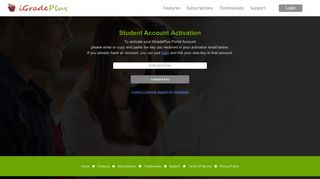 Student Account Activation - iGradePlus Online Gradebook and ...