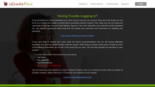 Having problems logging in? - iGradePlus Online Gradebook and ...