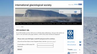 IGS member login - International Glaciological Society (IGS)