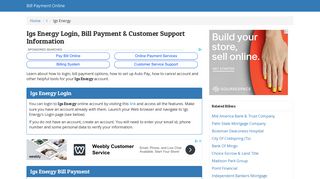 Igs Energy Login, Bill Payment & Customer Support Information