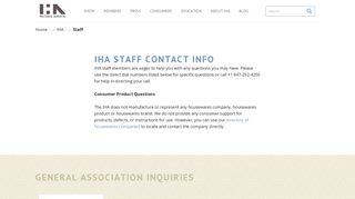 IHA Staff - Contact Info - International Housewares Association