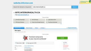 isite.interiorhealth.ca at WI. iSite logout - Website Informer