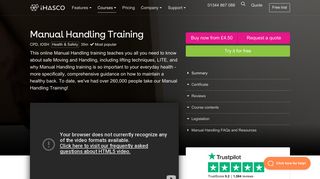 Manual Handling Training | IOSH Approved Course | iHASCO