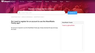 Do I need to register for an account to use the iHeartRadio Family app ...