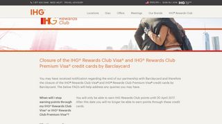 Barclaycard Partnership Closure | IHG