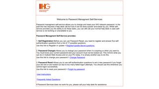 IHG Password Self-Service Portal